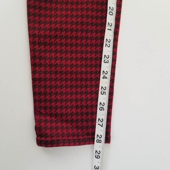 NWT Hudson Barbara High Waist Super Skinny Ankle Jeans Oxblood Houndstooth 27 - Picture 10 of 14